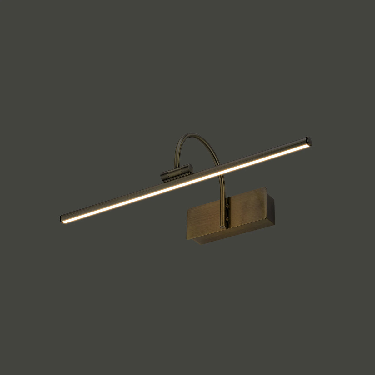 Nowodvorski Kinkiet GIOTTO LED S 9W 50/60Hz - Stal mosiądzowana - Antyczny mosiądz 8168 - lampa włączona