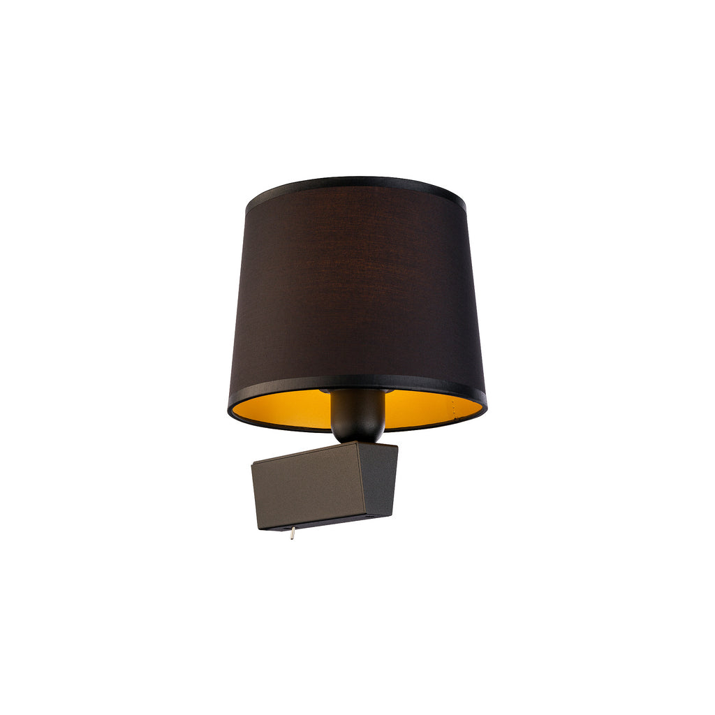 Nowodvorski Kinkiet z włącznikiem CHILLIN 10W only LED 230 50/60 - Tkanina - Czarno-złoty 8197