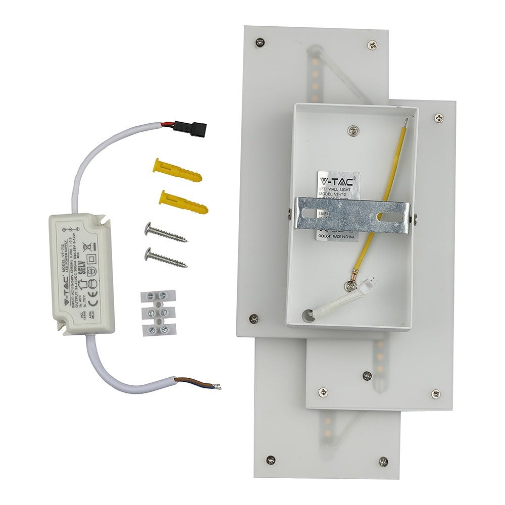 12W Lampa ścienna LED / Barwa:4000K / IP20 / Obudowa: Biała