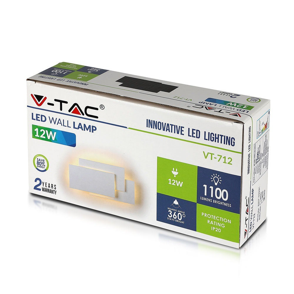 12W Lampa ścienna LED / Barwa:4000K / IP20 / Obudowa: Szara