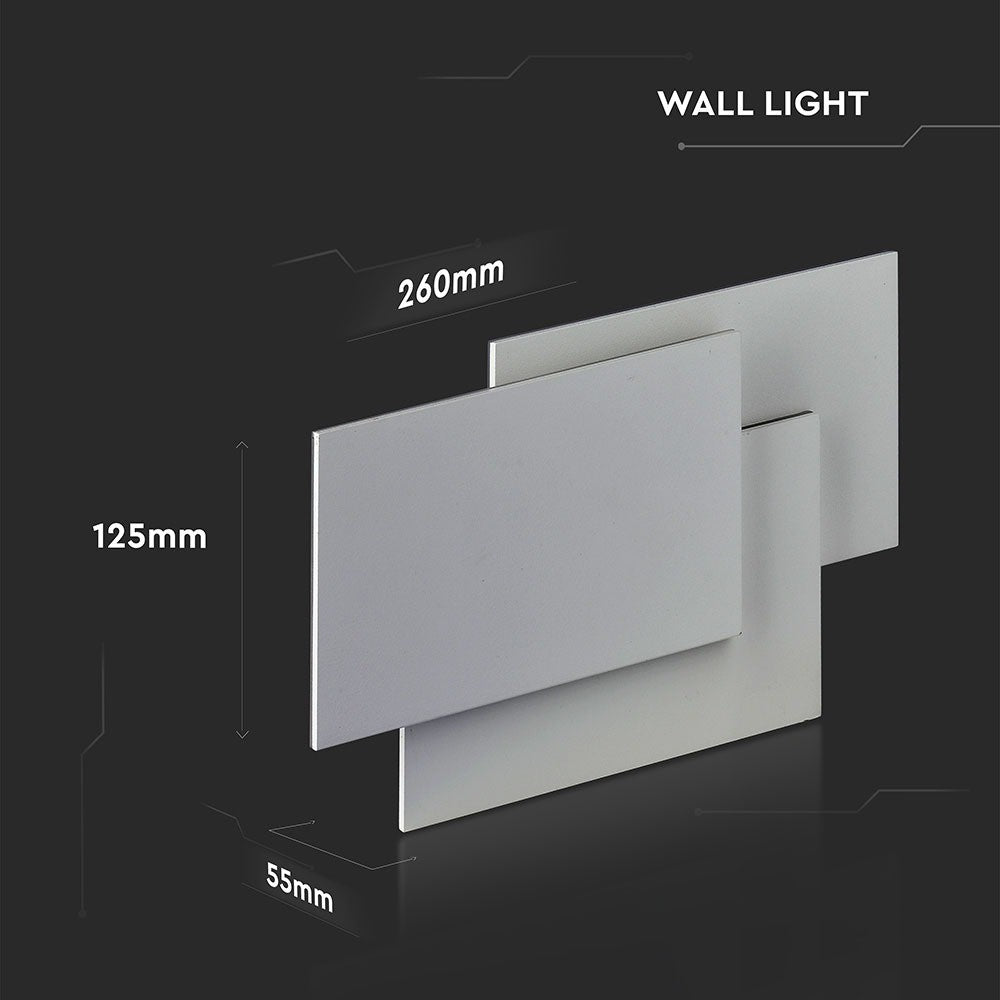 12W Lampa ścienna LED / Barwa:4000K / IP20 / Obudowa: Szara