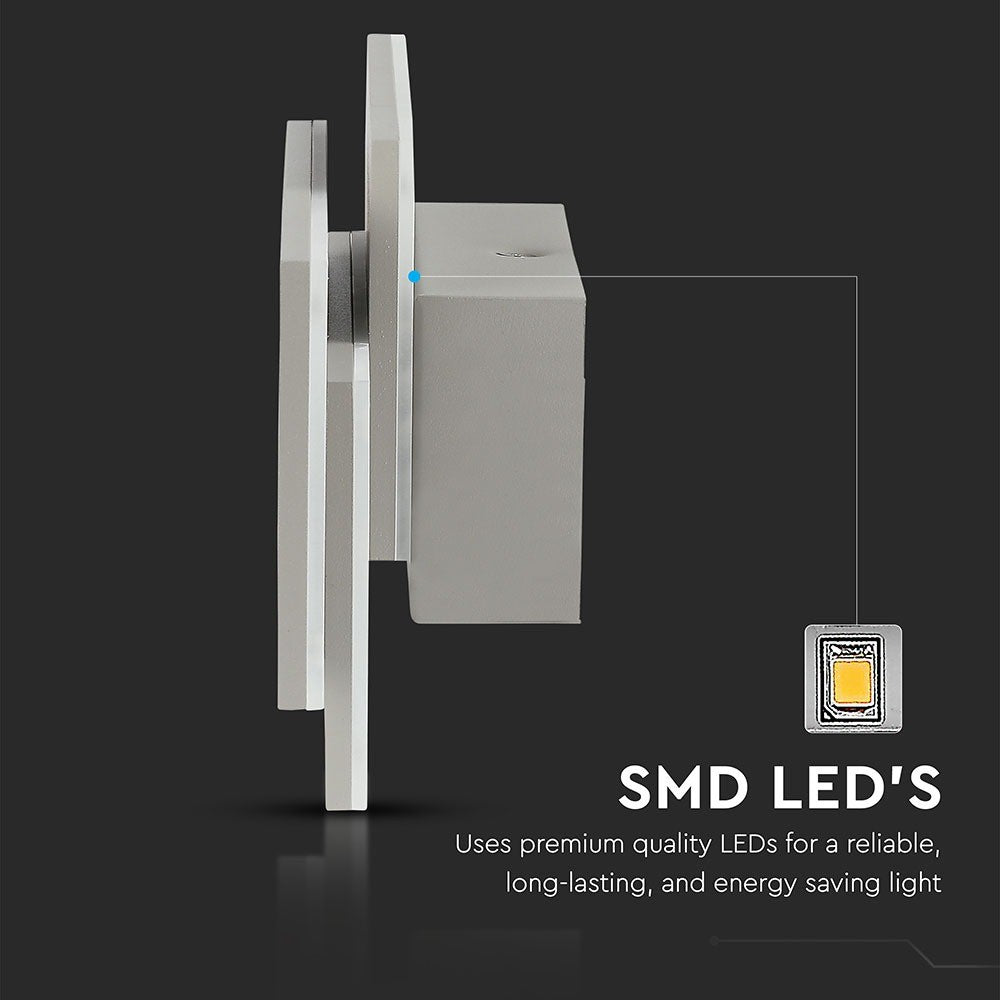 12W Lampa ścienna LED / Barwa:4000K / IP20 / Obudowa: Szara