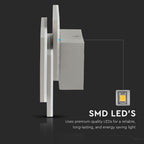 12W Lampa ścienna LED / Barwa:4000K / IP20 / Obudowa: Szara