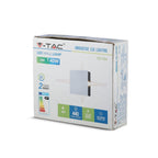 4W Lampa ścienna LED / Barwa:3000K / IP65 / Obudowa: Biała / Kwadratowa
