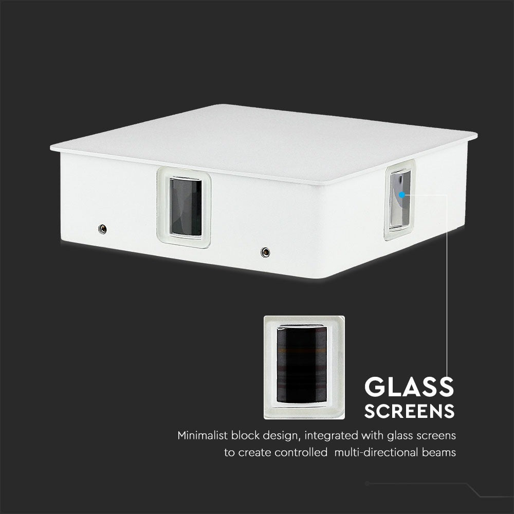 4W Lampa ścienna LED / Barwa:3000K / IP65 / Obudowa: Biała / Kwadratowa