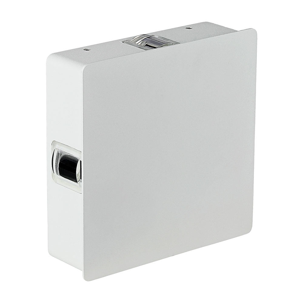4W Lampa ścienna LED / Barwa:3000K / IP65 / Obudowa: Biała / Kwadratowa
