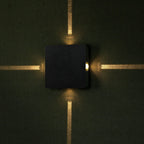 4W Lampa ścienna LED / Barwa:3000K / IP65 / Obudowa: Czarna / Kwadratowa