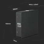 4W Lampa ścienna LED / Barwa:4000K / IP65 / Obudowa: Czarna / Kwadratowa