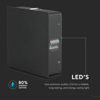 4W Lampa ścienna LED / Barwa:3000K / IP65 / Obudowa: Czarna / Kwadratowa