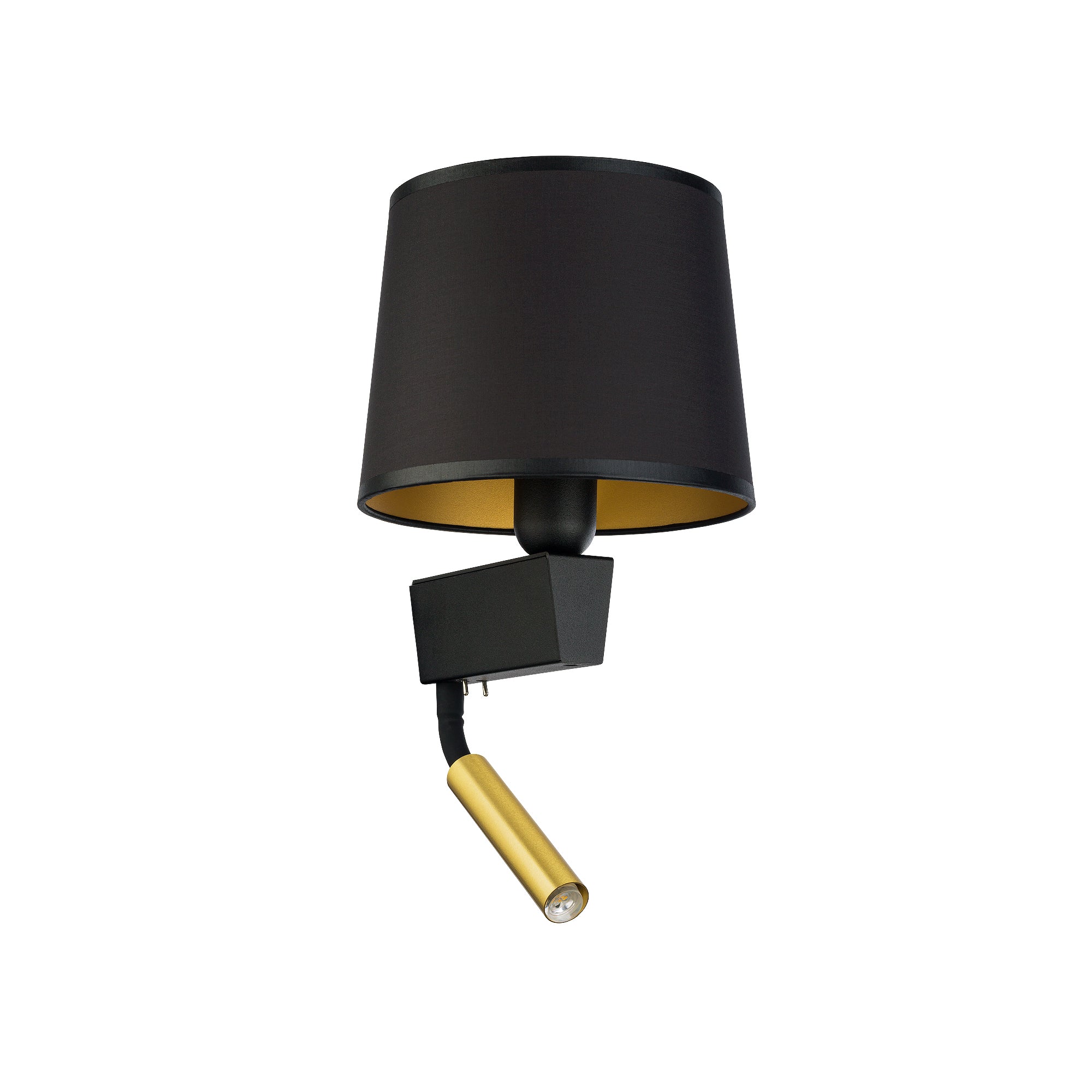 Nowodvorski Kinkiet z włącznikiem CHILLIN 10W only LED 50/60Hz - Tkanina - Czarno-złoty 8213