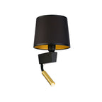 Nowodvorski Kinkiet z włącznikiem CHILLIN 10W only LED, 10W only LED 50/60Hz - Tkanina - Czarno-złoty 8213