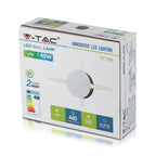 4W Lampa ścienna LED / Barwa:3000K / IP65 / Obudowa: Biała / Okrągła