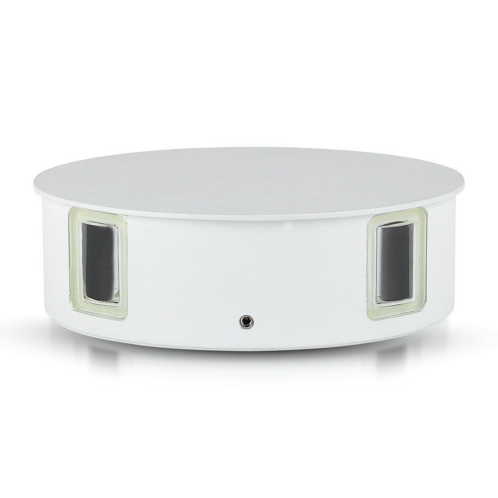 4W Lampa ścienna LED / Barwa:3000K / IP65 / Obudowa: Biała / Okrągła