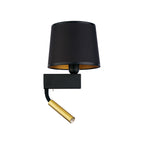 Nowodvorski Kinkiet z włącznikiem CHILLIN 10W only LED, 10W only LED 50/60Hz - Tkanina - Czarno-złoty 8213