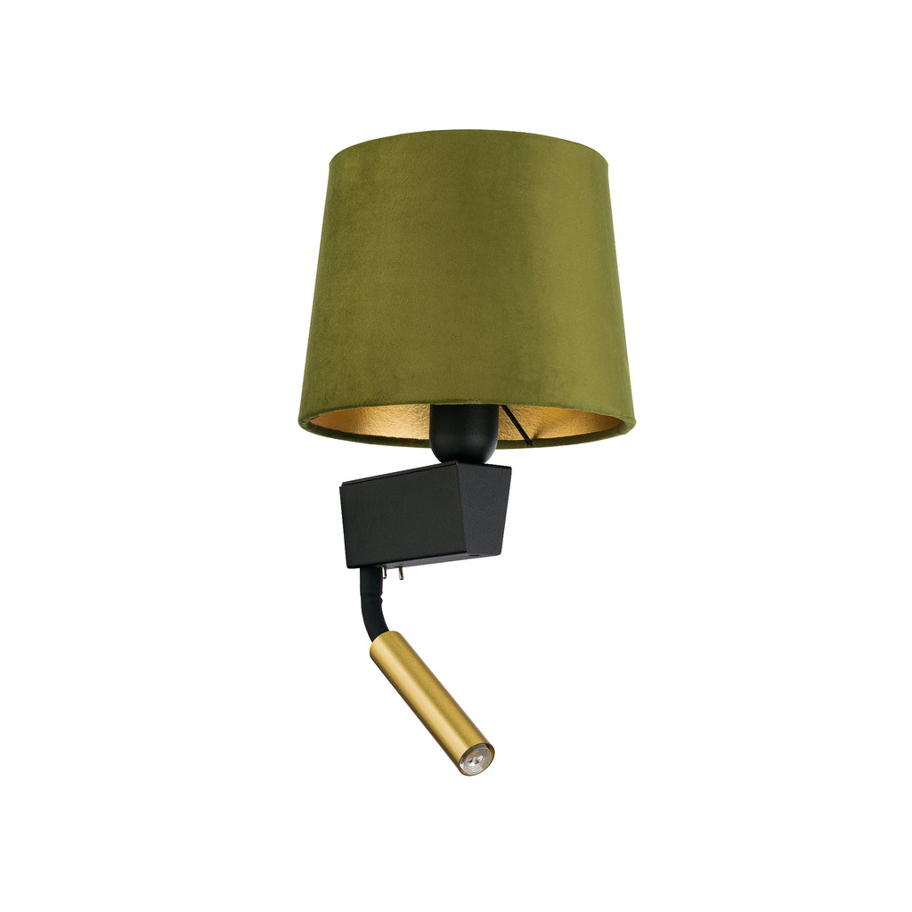 Nowodvorski Kinkiet z włącznikiem CHILLIN 10W only LED 50/60Hz - Aksamit - Zielono-złoty 8214