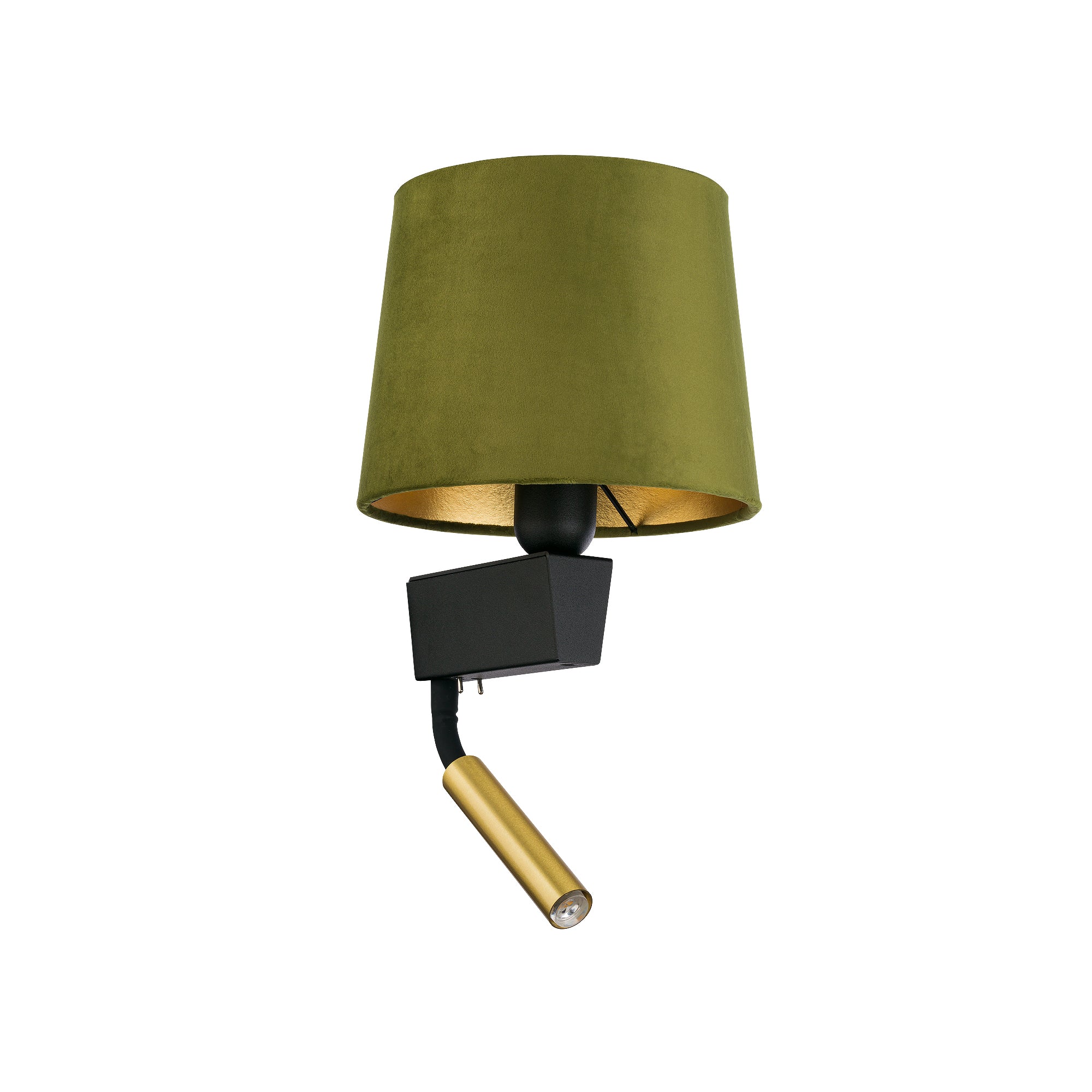 Nowodvorski Kinkiet z włącznikiem CHILLIN 10W only LED 50/60Hz - Aksamit - Zielono-złoty 8214