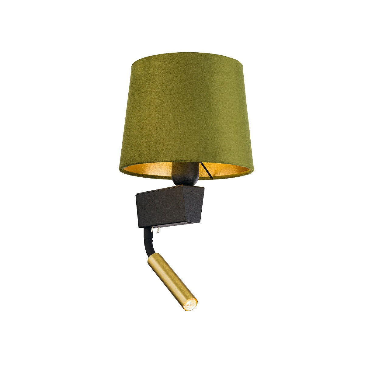 Nowodvorski Kinkiet z włącznikiem CHILLIN 10W only LED, 10W only LED 50/60Hz - Aksamit - Zielono-złoty 8214