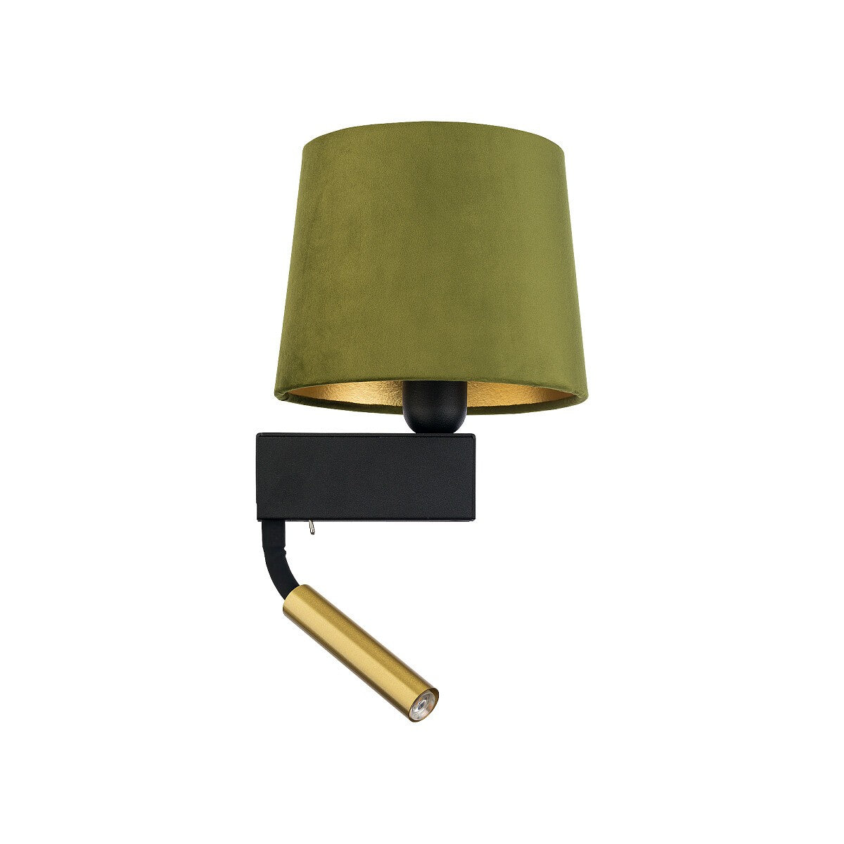 Nowodvorski Kinkiet z włącznikiem CHILLIN 10W only LED, 10W only LED 50/60Hz - Aksamit - Zielono-złoty 8214