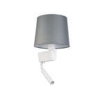 Nowodvorski Kinkiet z włącznikiem CHILLIN 10W only LED, 10W only LED 50/60Hz - Tkanina - Szary 8215