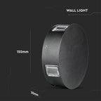 4W Lampa ścienna LED / Barwa:4000K / IP65 / Obudowa: Czarna / Okrągła