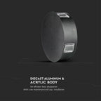 4W Lampa ścienna LED / Barwa:3000K / IP65 / Obudowa: Czarna / Okrągła