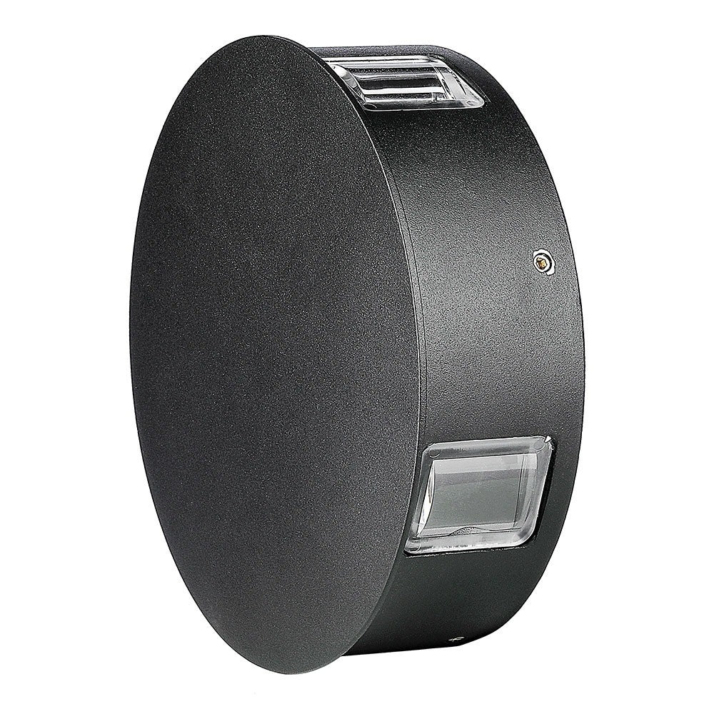 4W Lampa ścienna LED / Barwa:3000K / IP65 / Obudowa: Czarna / Okrągła