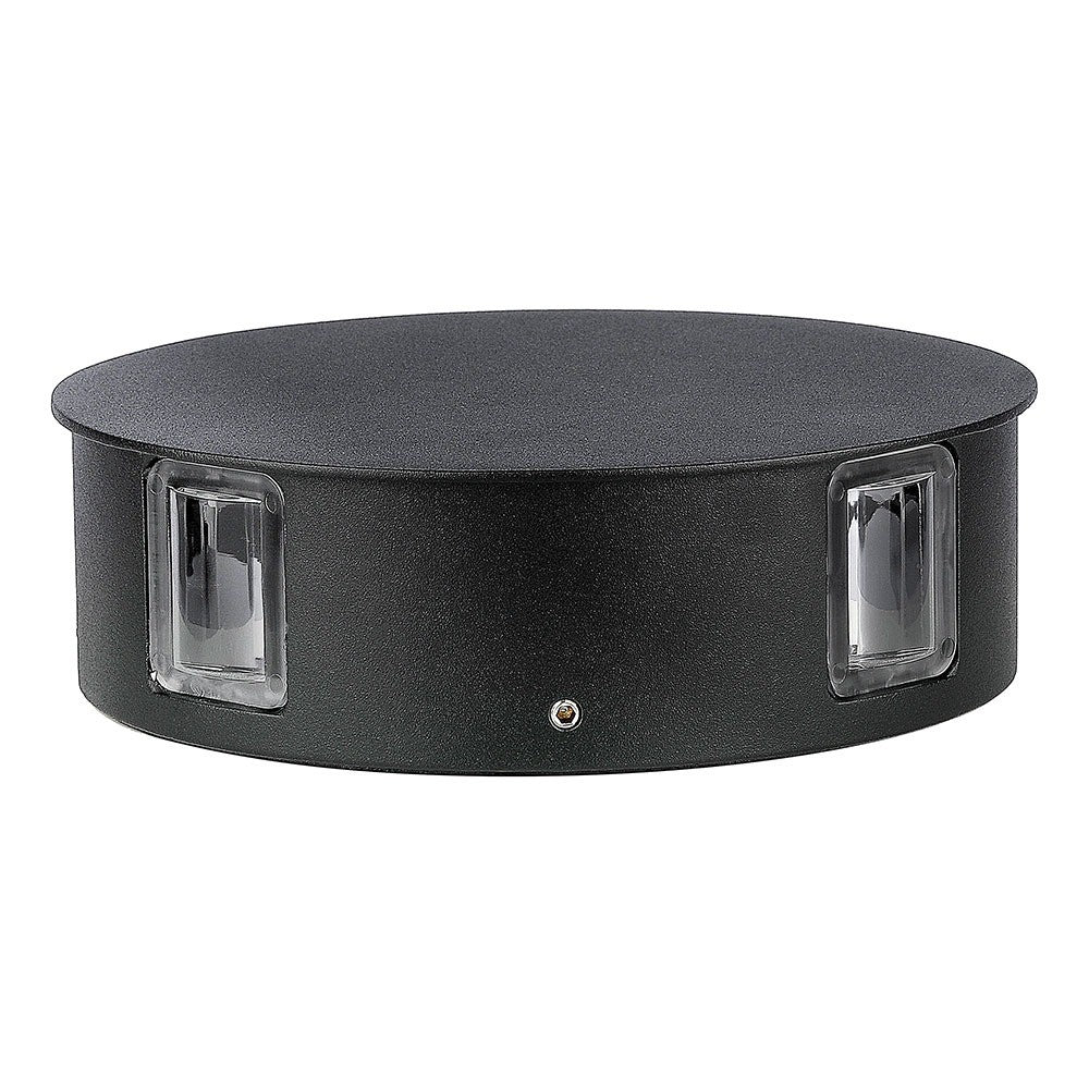 4W Lampa ścienna LED / Barwa:3000K / IP65 / Obudowa: Czarna / Okrągła
