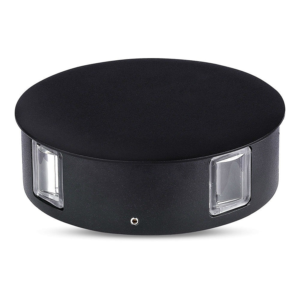 4W Lampa ścienna LED / Barwa:3000K / IP65 / Obudowa: Czarna / Okrągła