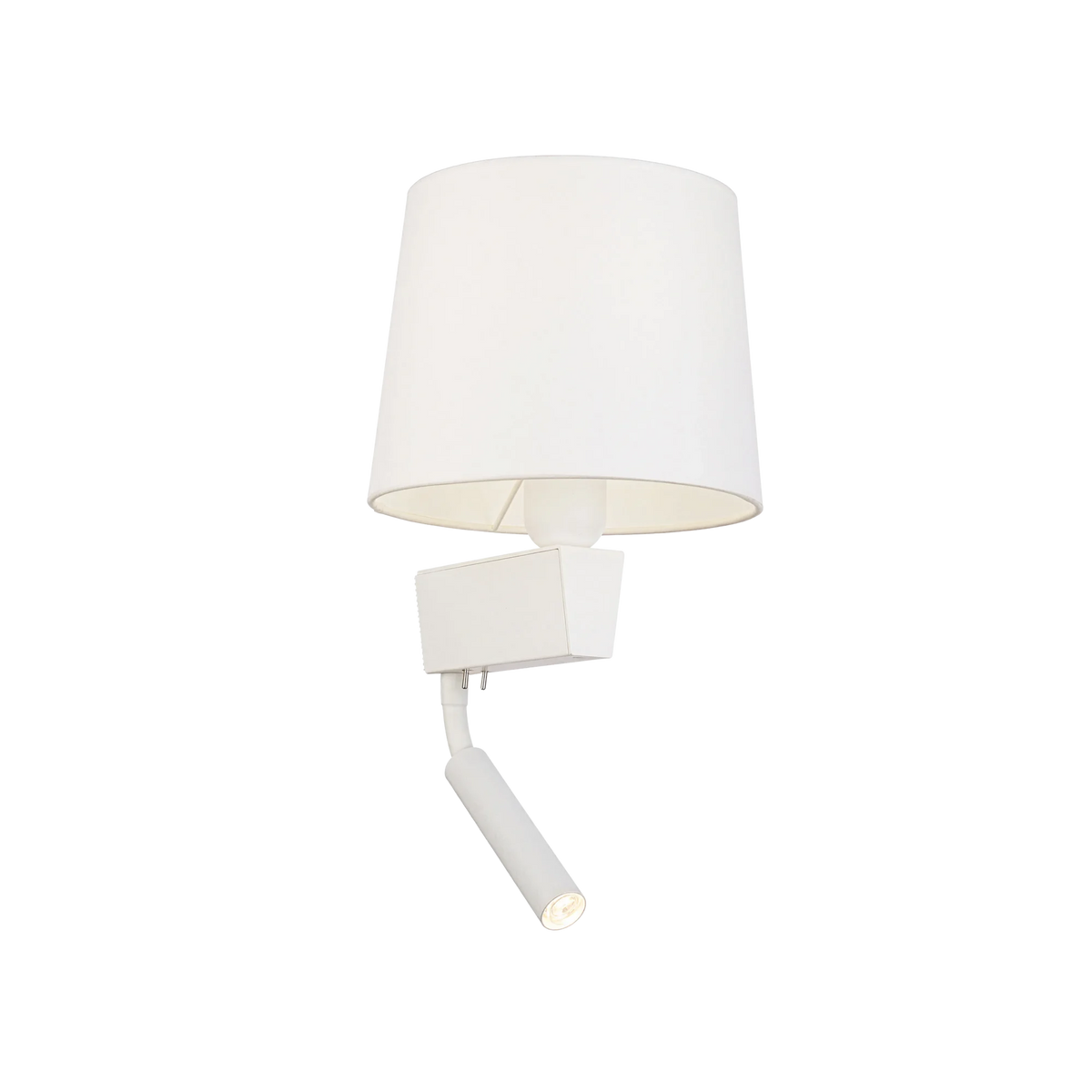 Nowodvorski Kinkiet z włącznikiem CHILLIN 10W only LED 50/60Hz - Tkanina - Biały 8216 - lampa włączona