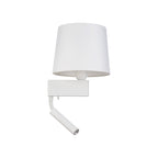 Nowodvorski Kinkiet z włącznikiem CHILLIN 10W only LED, 10W only LED 50/60Hz - Tkanina - Biały 8216