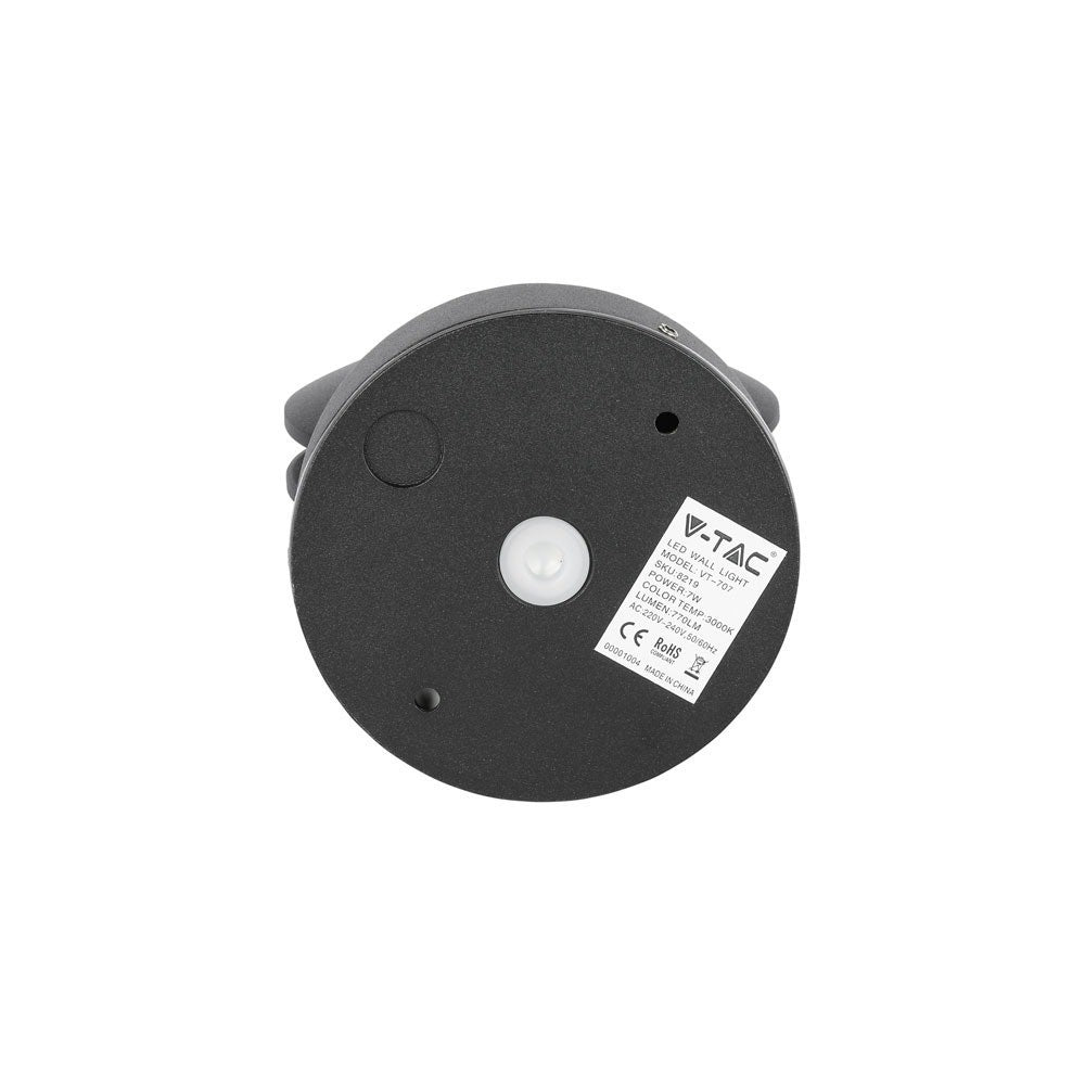 7W Lampa ścienna LED / Barwa:4000K / IP65 / Obudowa: Czarna