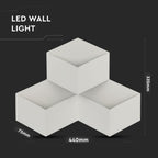 9W Lampa ścienna LED / Barwa:3000K / IP20 / Obudowa: Biała