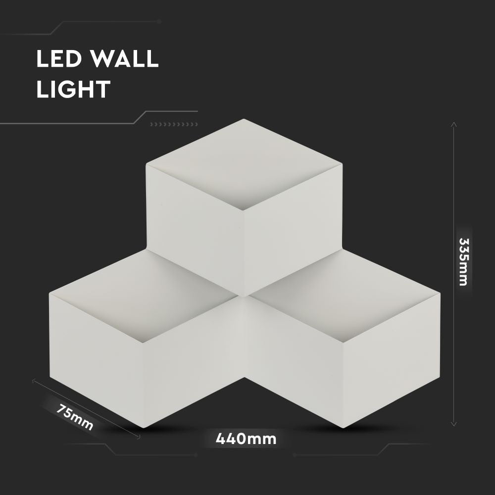 9W Lampa ścienna LED / Barwa:4000K / IP20 / Obudowa: Biała
