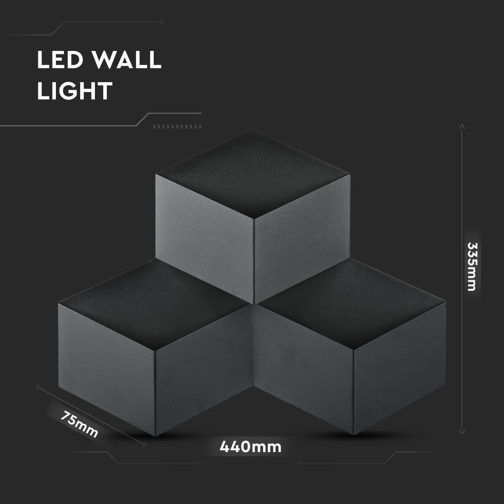 9W Lampa ścienna LED / Barwa:3000K / IP20 / Obudowa: Czarna