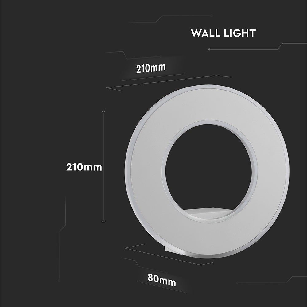 9W Lampa ścienna LED / Barwa:4000K / IP20 / Obudowa: Biała