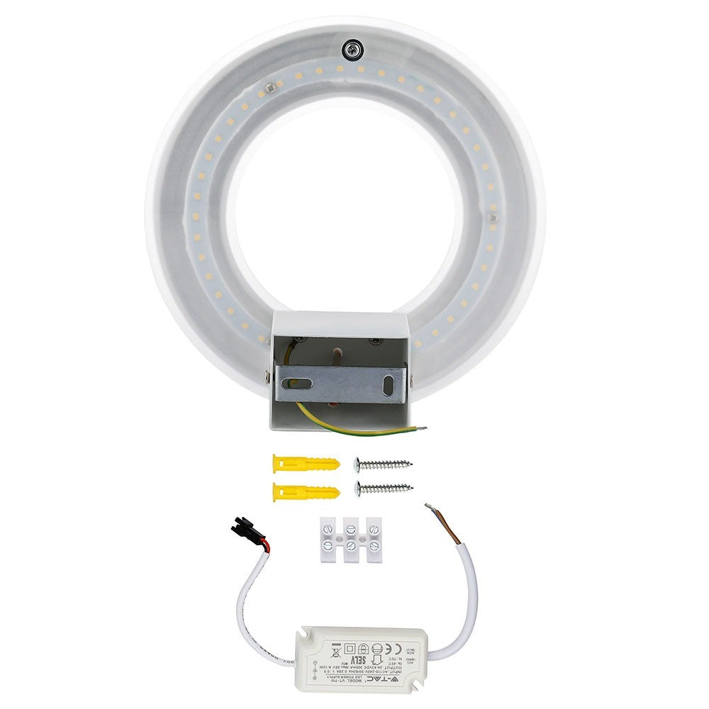 9W Lampa ścienna LED / Barwa:4000K / IP20 / Obudowa: Biała