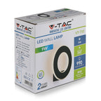 9W Lampa ścienna LED / Barwa:4000K / IP20 / Obudowa: Czarna
