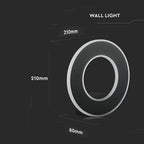 9W Lampa ścienna LED / Barwa:4000K / IP20 / Obudowa: Czarna