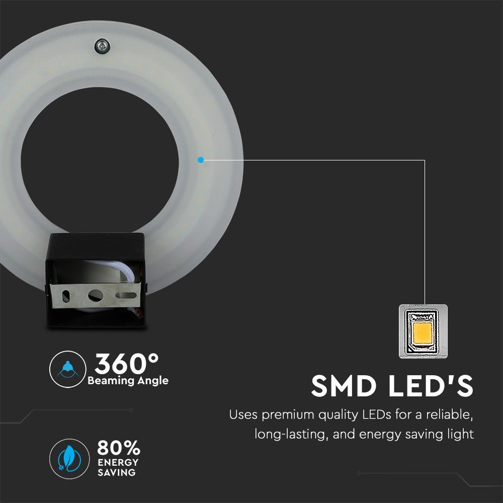 9W Lampa ścienna LED / Barwa:4000K / IP20 / Obudowa: Czarna