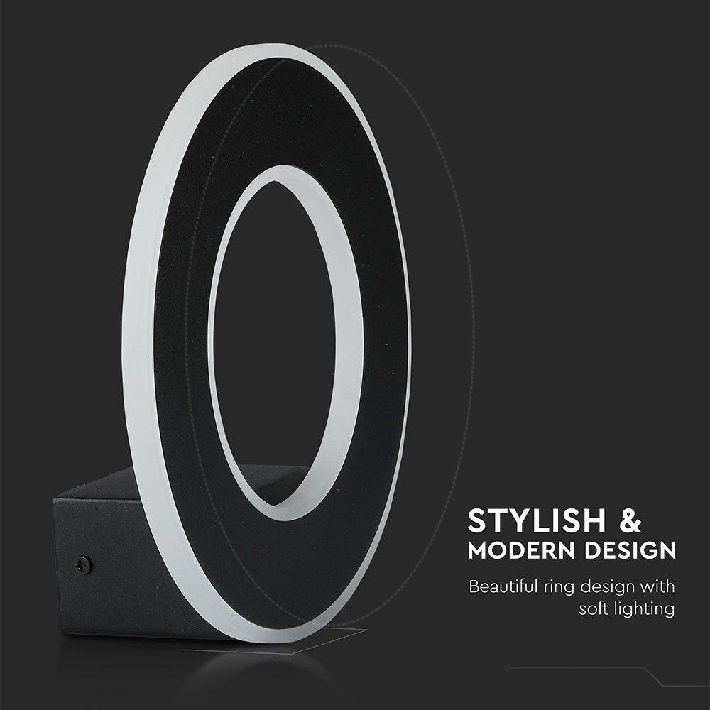 9W Lampa ścienna LED / Barwa:4000K / IP20 / Obudowa: Czarna