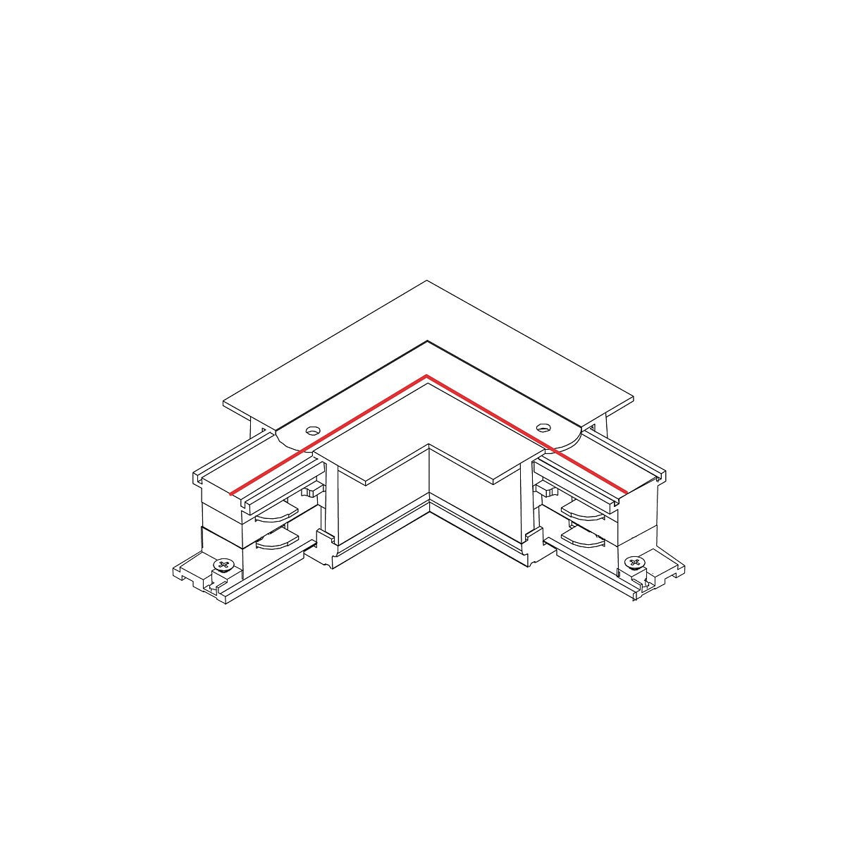Nowodvorski System szynowy CTLS RECESSED POWER L CONNECTOR, RIGHT (L-R) 3-obwodowy CTLS 16A, 3,7kVA - Tworzywo sztuczne - Biały 8230