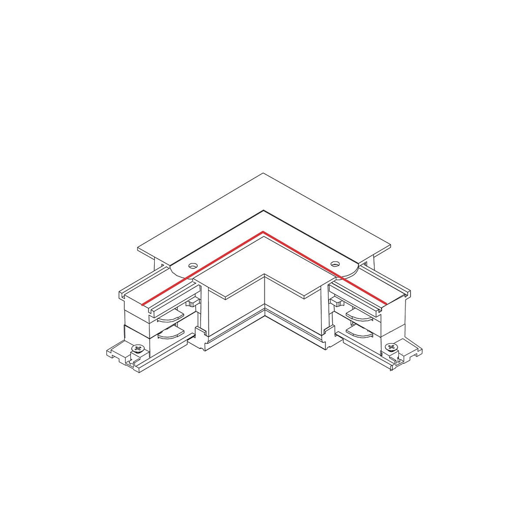 Nowodvorski System szynowy CTLS RECESSED POWER L CONNECTOR, RIGHT (L-R) 3-obwodowy CTLS 16A, 3,7kVA - Tworzywo sztuczne - Czarny 8231