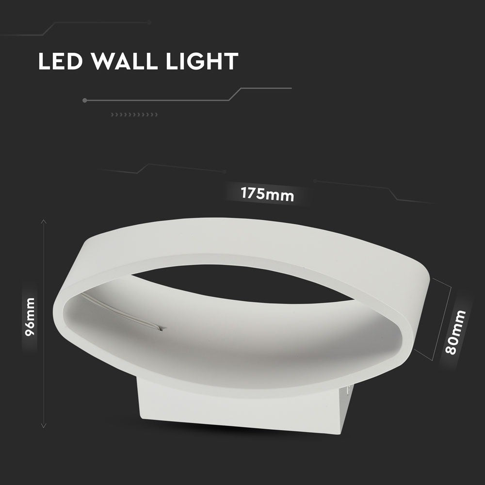 5W Lampa ścienna LED / Barwa:3000K / Obudowa: Biały / IP20