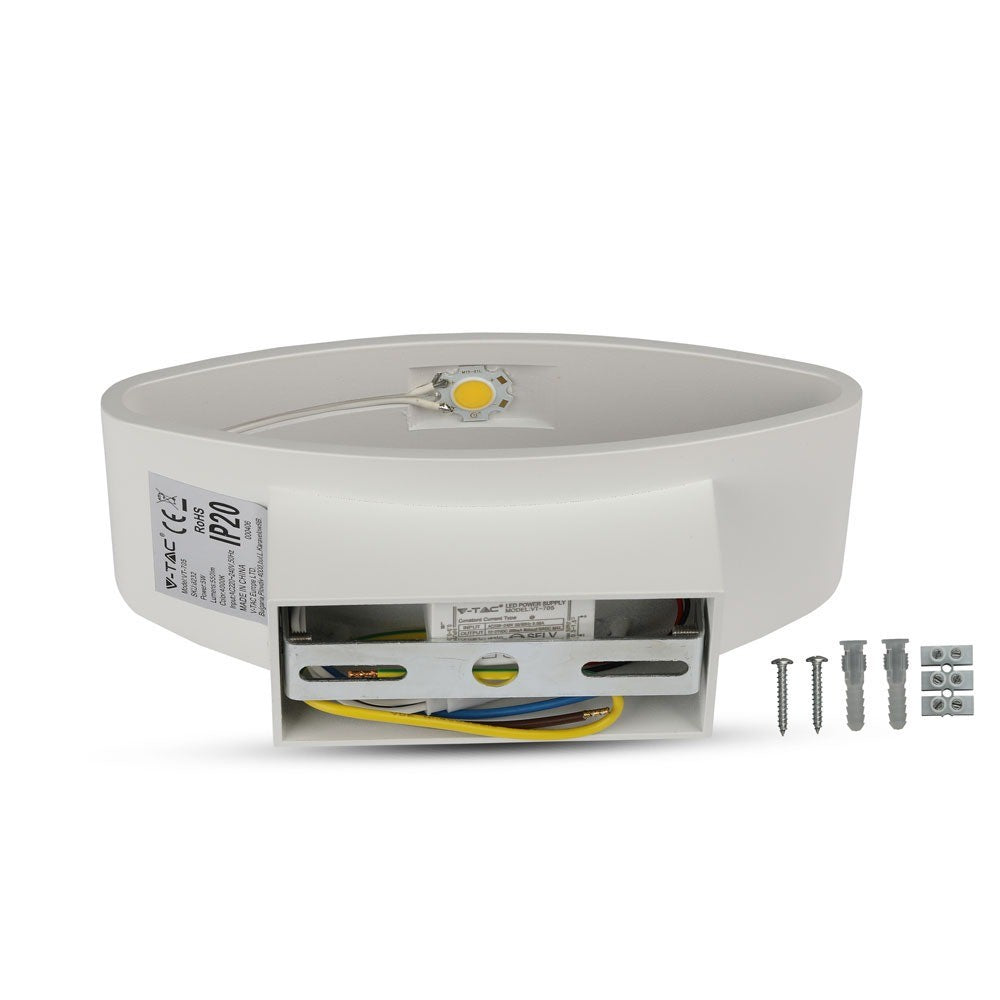 5W Lampa ścienna LED / Barwa:3000K / Obudowa: Biały / IP20
