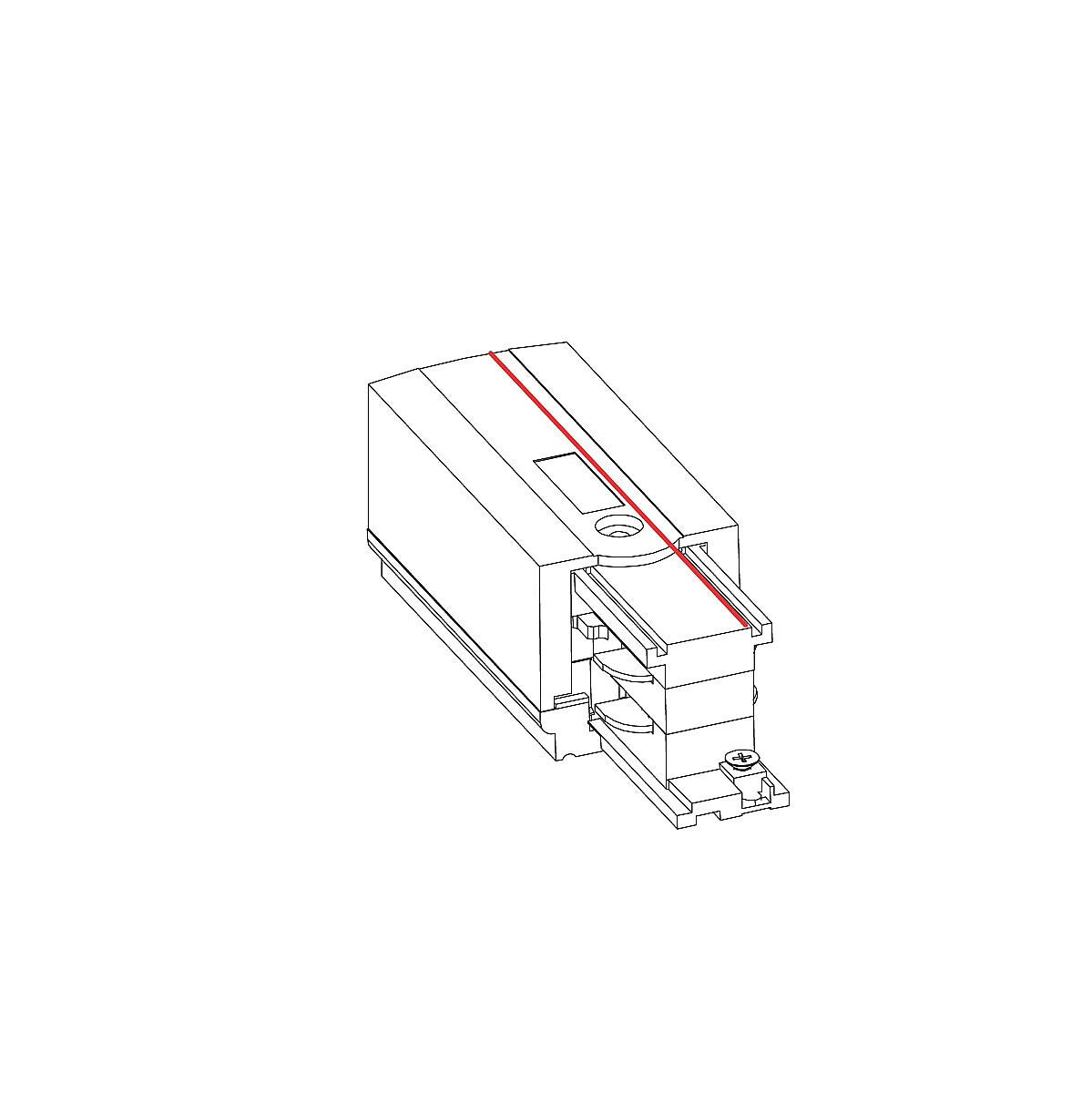 Nowodvorski System szynowy CTLS POWER END CAP, LEFT (PE-L) 3-obwodowy CTLS 16A, 3,7kVA - Tworzywo sztuczne - Czarny 8233