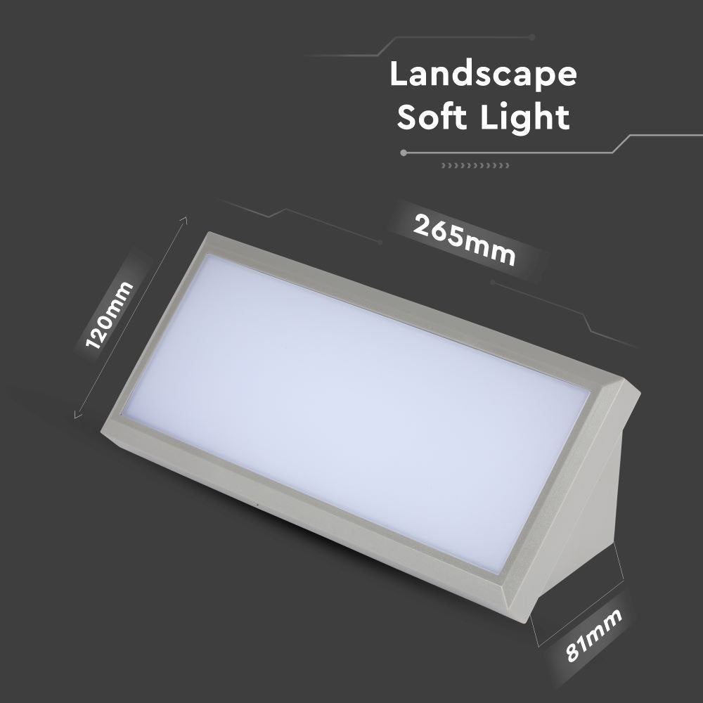 12W Lampa ścienna LED / Ukośna / Barwa:4000K / Obudowa: Szara