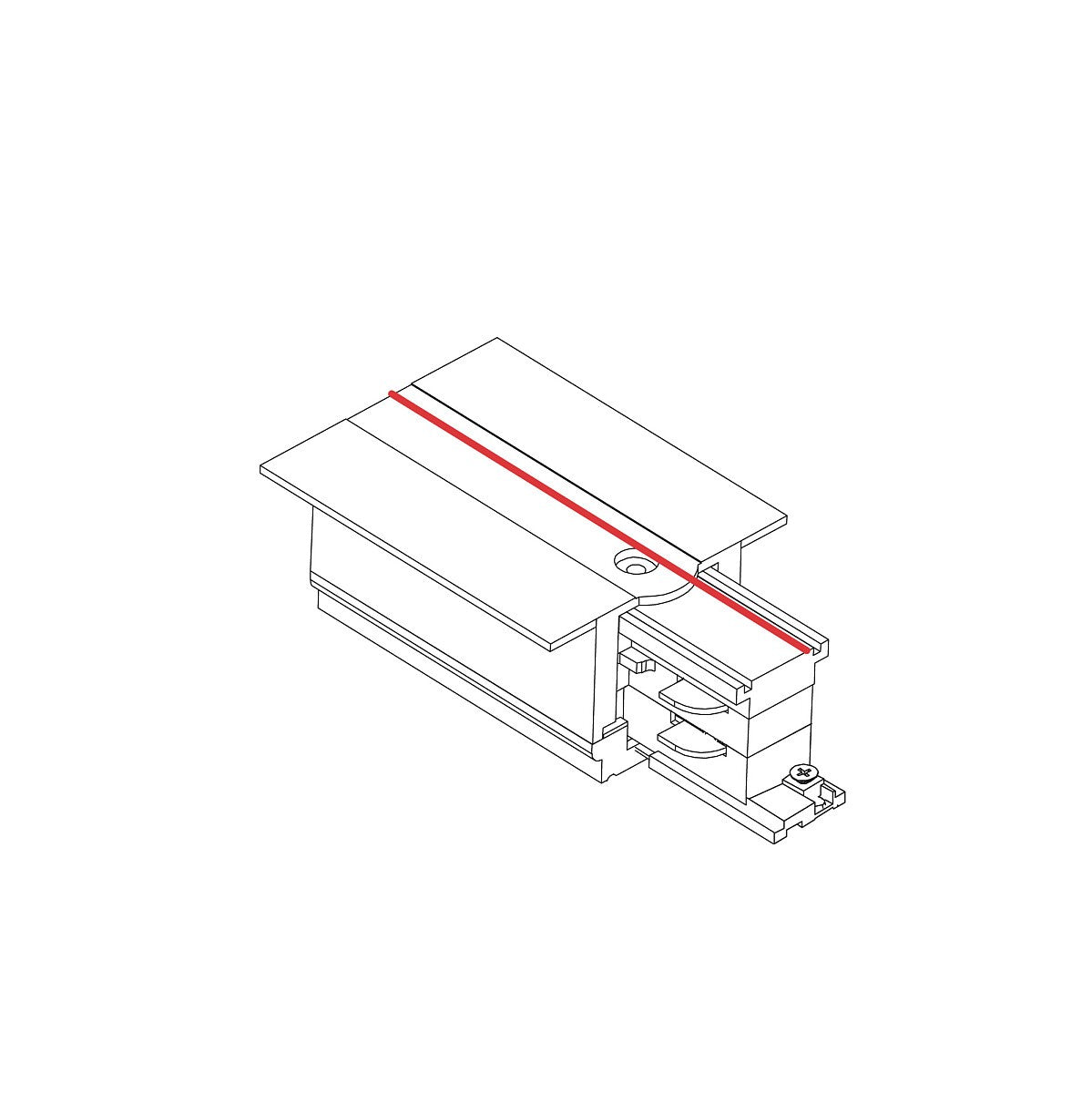 Nowodvorski System szynowy CTLS RECESSED POWER END CAP, LEFT (PE-L) 3-obwodowy CTLS 16A, 3,7kVA - Tworzywo sztuczne - Czarny 8235