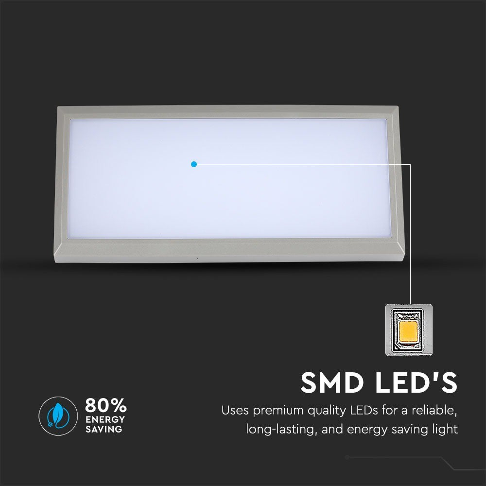 20W Lampa ścienna LED / Barwa:3000K / Obudowa: Szara