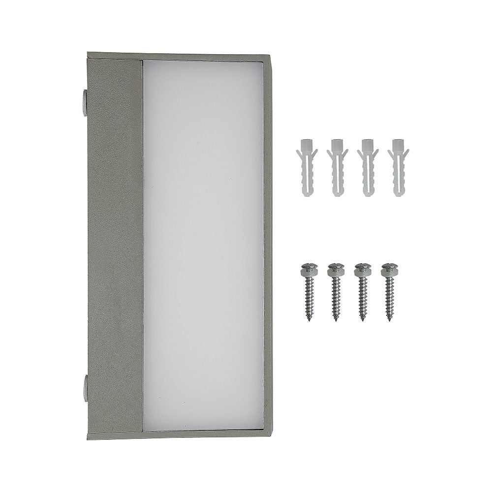 9W Lampa ścienna LED / Kierunek: Góra-Dół / Barwa:6400K / Obudowa: Szary