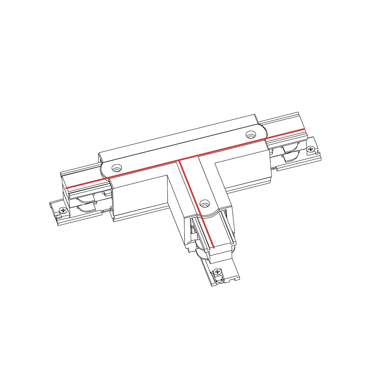 Nowodvorski System szynowy CTLS POWER T CONNECTOR, RIGHT 1 (T-R1) 3-obwodowy CTLS 16A, 3,7kVA - Tworzywo sztuczne - Czarny 8242